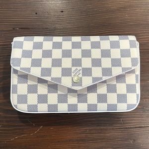 White Checkered Purse